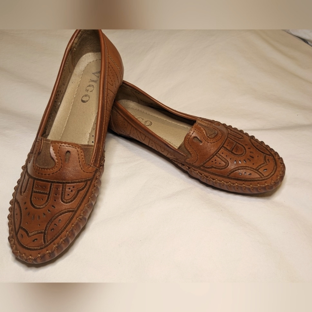 Leather Moccasins, Size 7.5